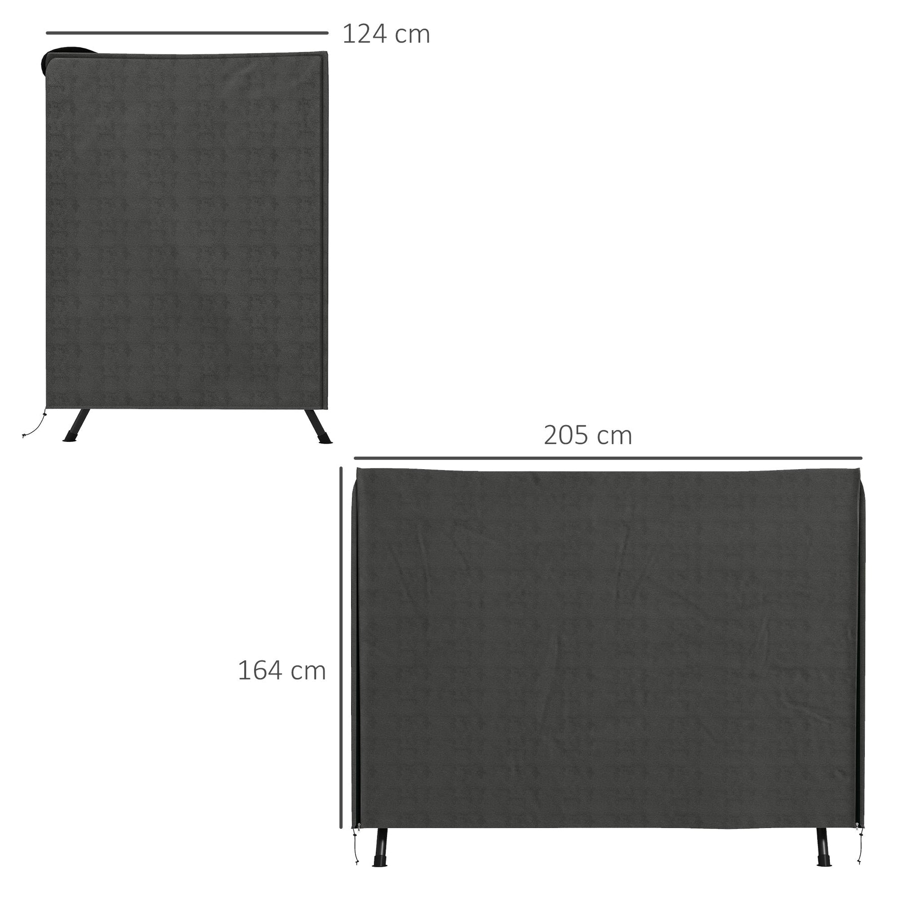 Hollywood Swing Cover 3-Seater Protective Water-Repellent UV-Resistant 600D Oxford Fabric, Dark Grey