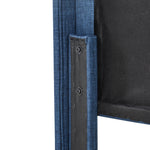 Modern design upholstered bed, single with slatted frame 90x200cm, blue linen