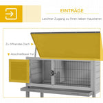 Rabbit Hutch Winterproof Hinged Roof 84x43x70 cm Fir Wood, Grey