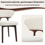 Solid Wood Dining Chairs, Set of 2, Modern Comfortable and Breathable, Light Beige Chenille