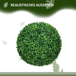 Boxwood Ball Set 2 Artificial Plants UV Protection Indoor/Outdoor, Green