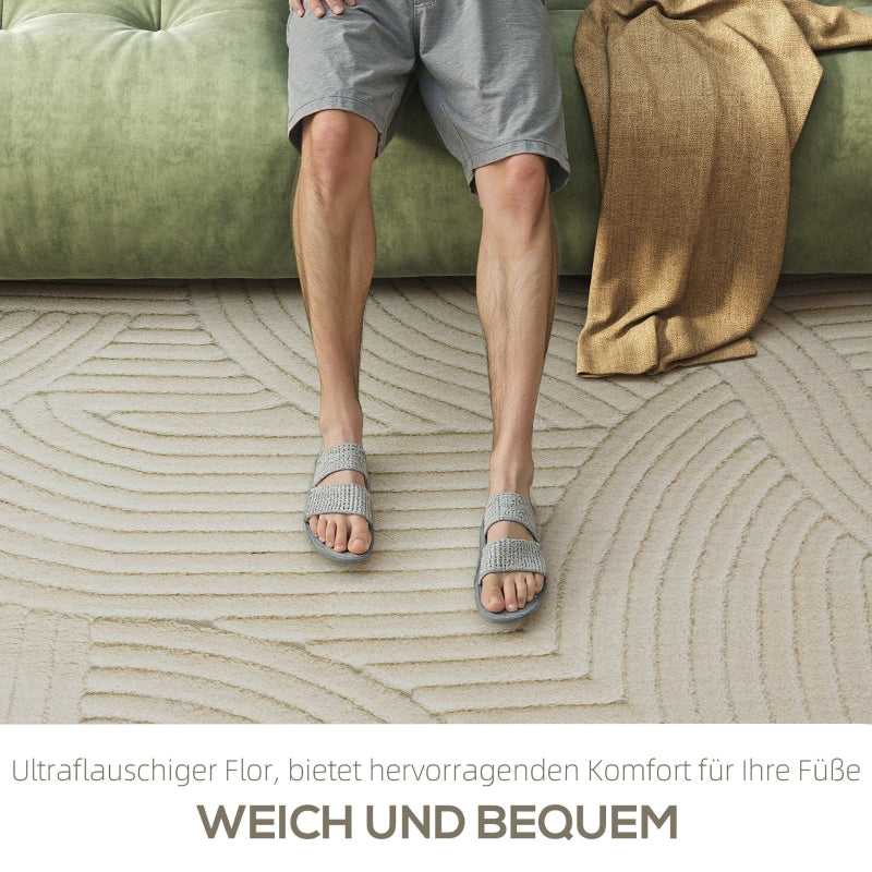 Carpet, Machine-Woven 15mm High Non-Slip, Cream White
