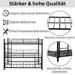 Three-Tier Bed Frame 90x190cm with Ladder & Guardrails