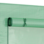 Outsunny Greenhouse with Roll-Up Door and Side Window, 200 x 76 x 168 cm, Green PE Mesh Film