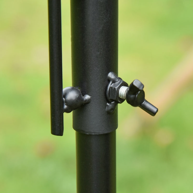 Bird Feeding Station, 208 cm 4 Hooks Bird Bath, Steel, Black
