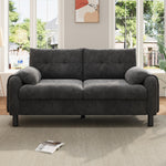 Modern 2-Seater Sofa, Thick Cushions, Scandinavian Design, Chenille Gray