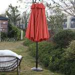 14.8 Ft Double Sided Outdoor Umbrella, Rectangular Large with Crank, Orange