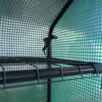 Walk-in Greenhouse 8 Shelves Tomato with Door, Green Steel & PE Plastic