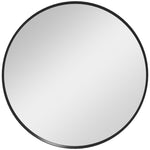 Wall Mirror, Round Bathroom 60x60cm, Black Aluminum