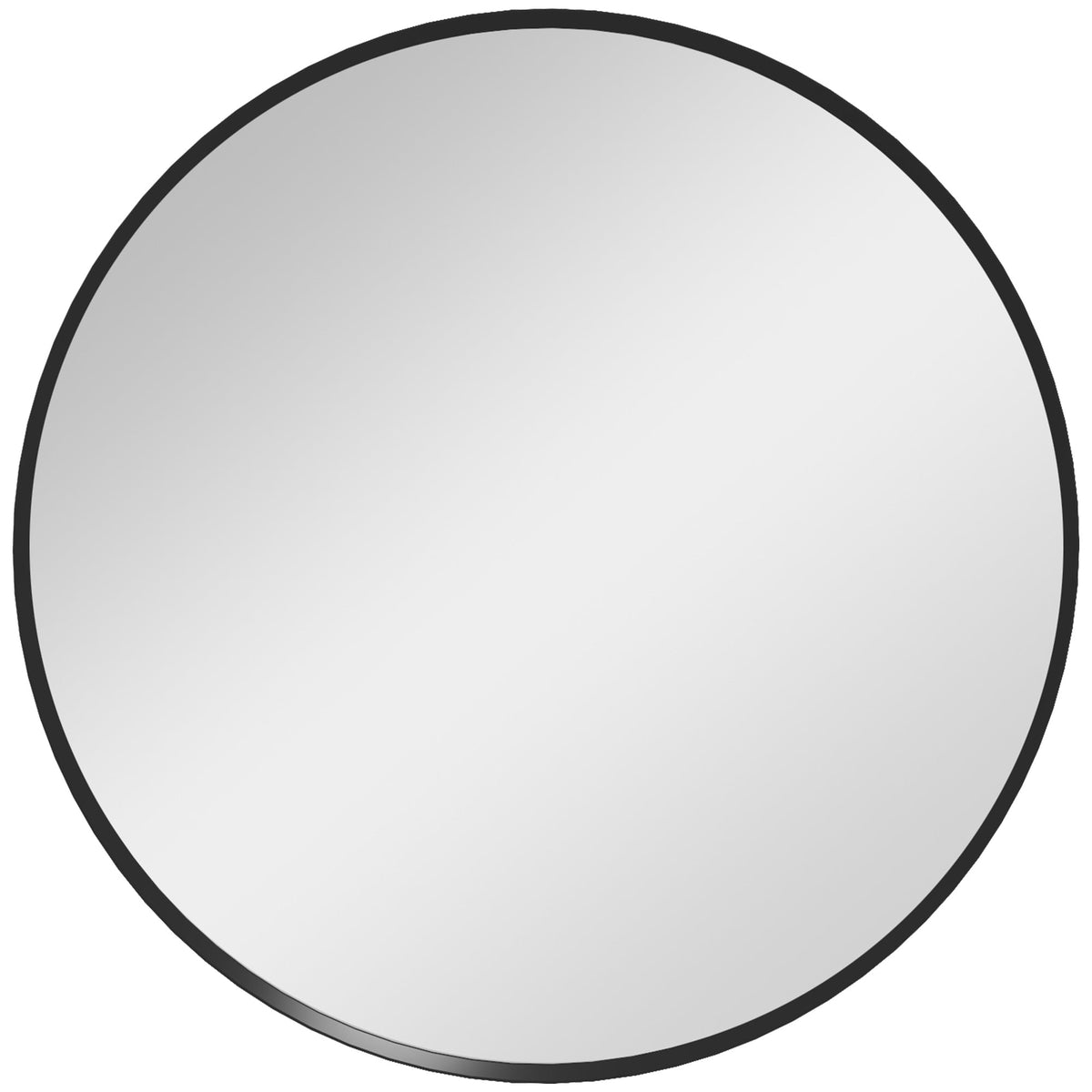 Wall Mirror, Round Bathroom 60x60cm, Black Aluminum