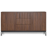 Sideboard 150cm with 3 Drawers and One-Piece Cutout, Dark Grained Oak
