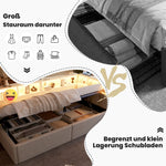 Daybed 90x200cm with Hydraulic Storage & LED, Beige Linen