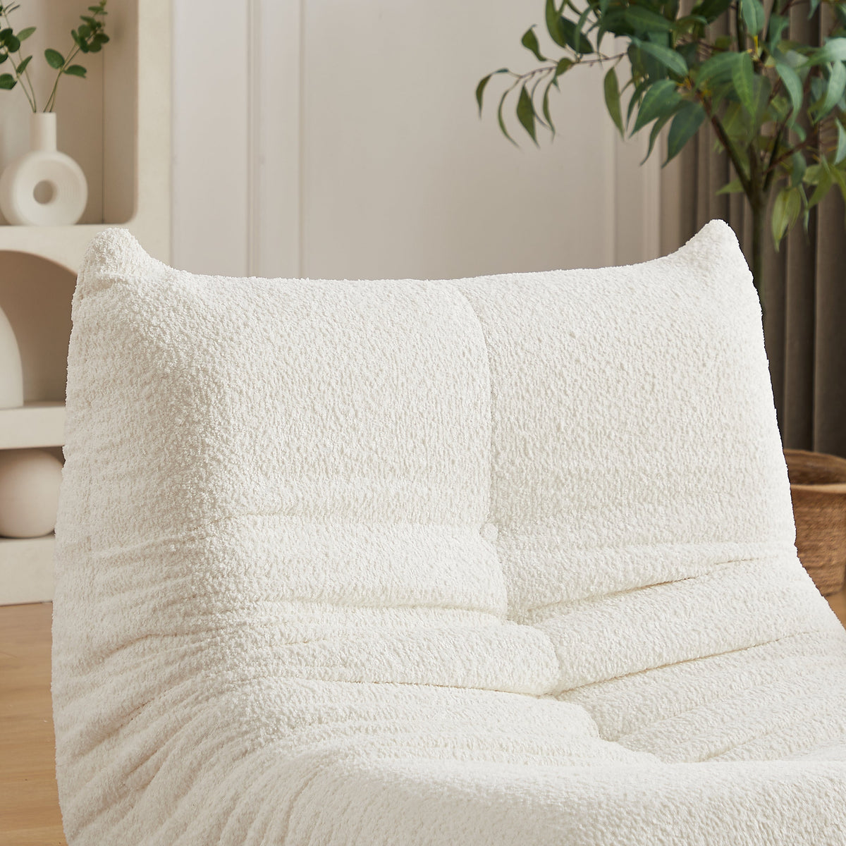 Togo Style Floor Lounge Chair Armless Memory Foam - Chenille