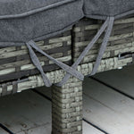 Polyrattan Sun Lounger 2-Person Relax Lounger 5-Position Backrest, Metal & PE Rattan