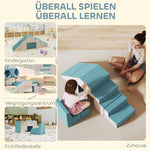Soft Play Blocks Set, 2-Piece Toddler Climbing Foam, Beige+Blue