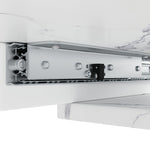 Extendable Dining Table with Butterfly Frame and Leaf, Marble Top and Metal