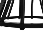 Round Dining Table 80x80cm Marbled Top 4-6 Seater - Black Legs