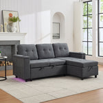 Treviso L-Shaped Sofa Bed with LED Lighting and Storage, Grey