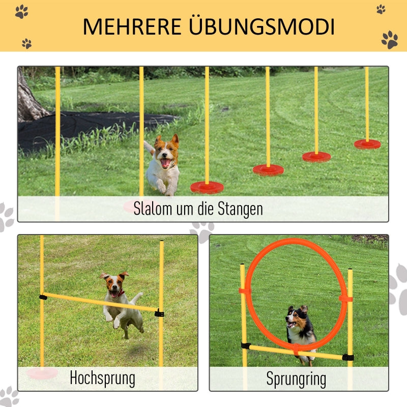 Dog Agility Set, 3-in-1 Hurdles with Carry Bag, Yellow