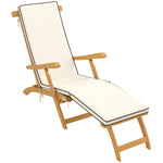 Sun Lounger Folding Garden Lounger with Footrest, Teak