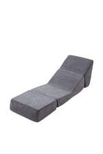 Small Sofa Bed, Foldable Chaise Lounge Foam Floor Sofa, Grey