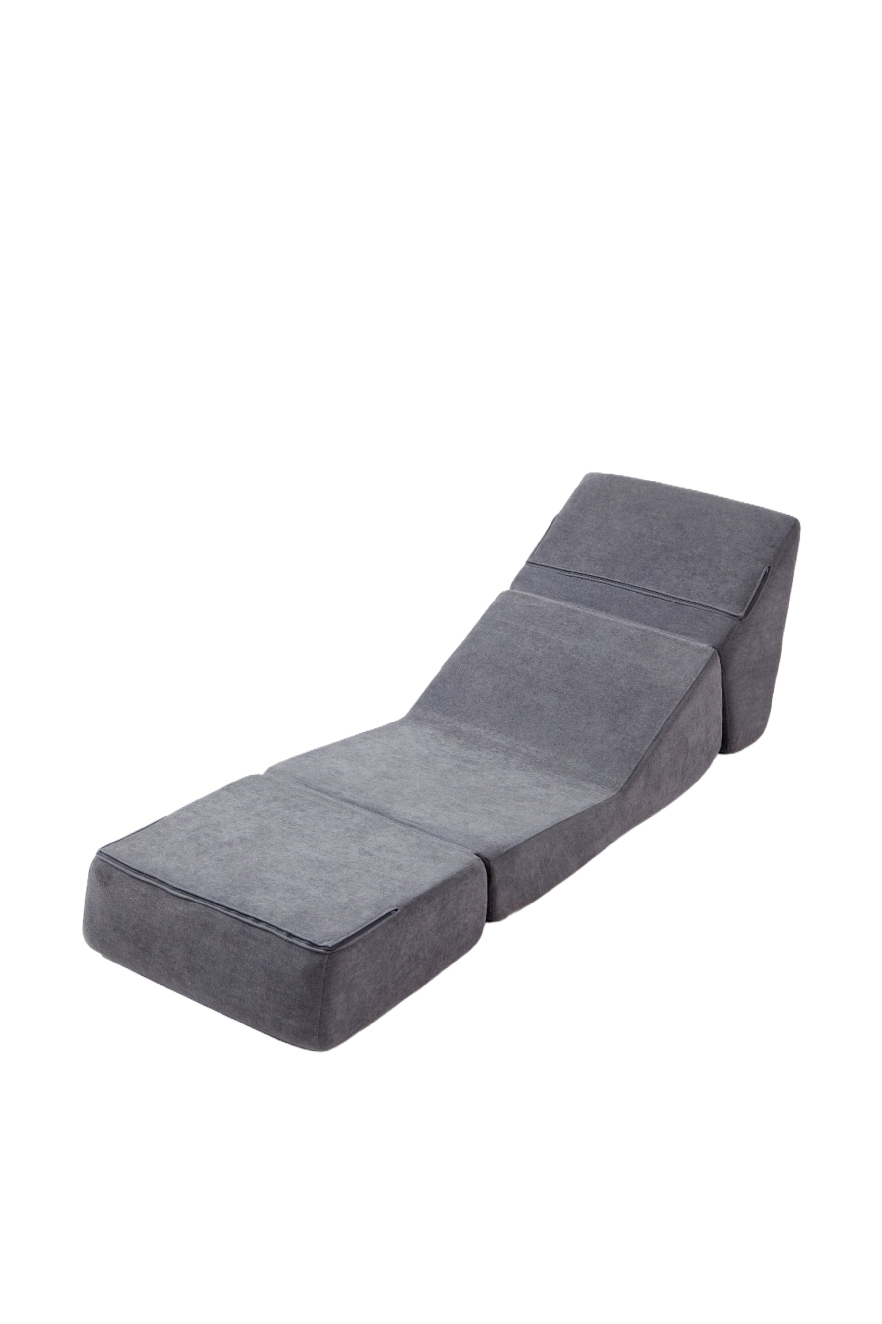 Small Sofa Bed, Foldable Chaise Lounge Foam Floor Sofa, Grey