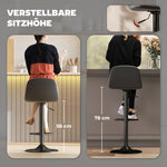 Bar Stool Set of 2, Height-Adjustable Swivel with Backrest & Footrest, Faux Leather, Black