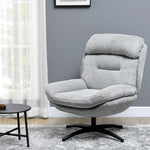 Swivel Lounge Armchair, Water-Repellent Recliner with Integrated Armrest, Chenille Look