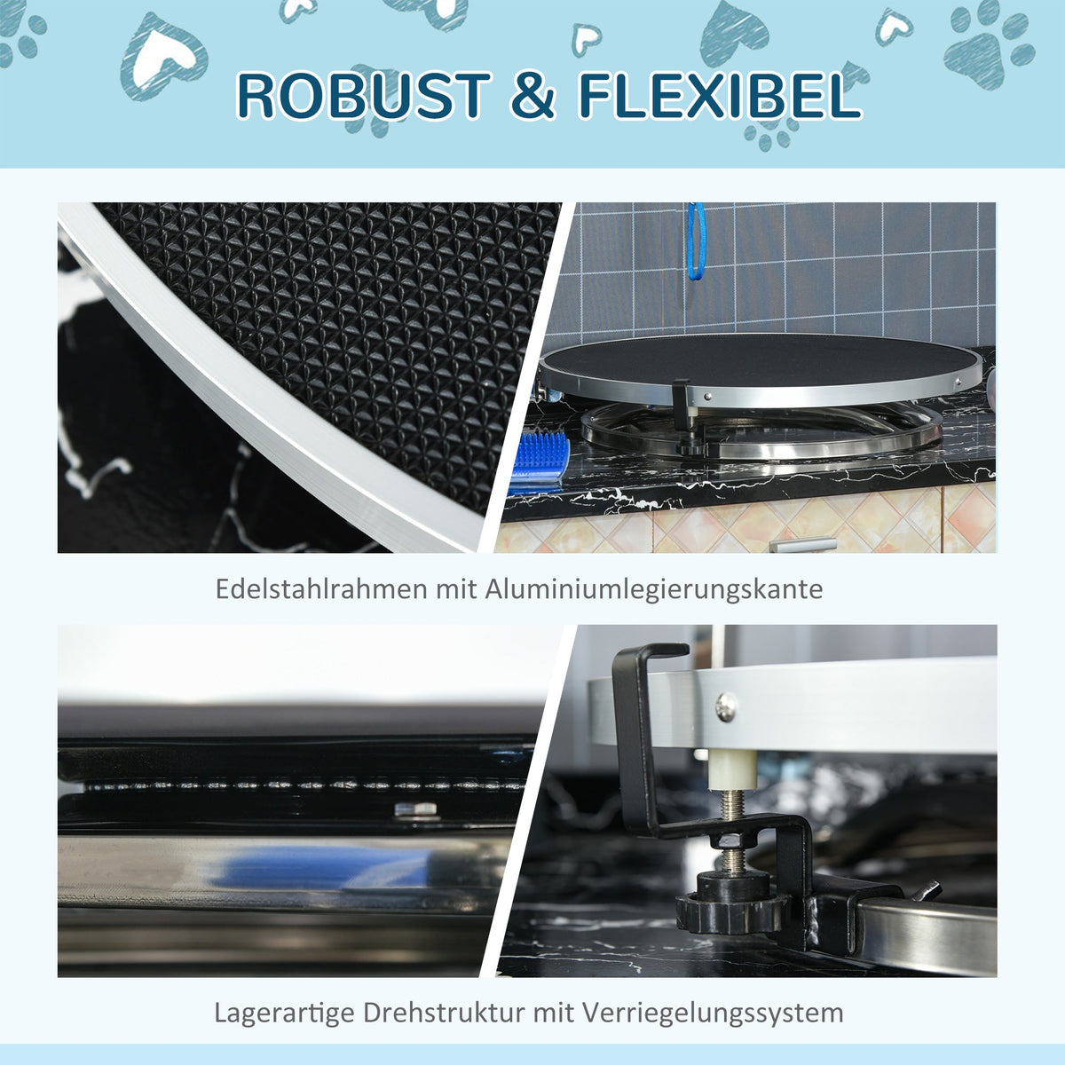 Grooming Table, Adjustable Arm Non-Slip Locking System, Aluminum Alloy