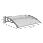 Canopy for front door 100 x 75 cm pent arch aluminum and polycarbonate silver