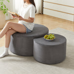 Coffee Table Set, 2-Piece Upholstered Round Foam