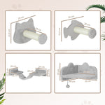 Cat Staircase Set, 4-Piece, Sisal Steps, Double Platform, Light Grey/Cream White