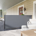 Side Awning, Extendable Privacy Screen, Wall Bracket, 300x140cm, Dark Gray