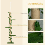 Cat Tree, Height Adjustable Jute, Green and Yellow