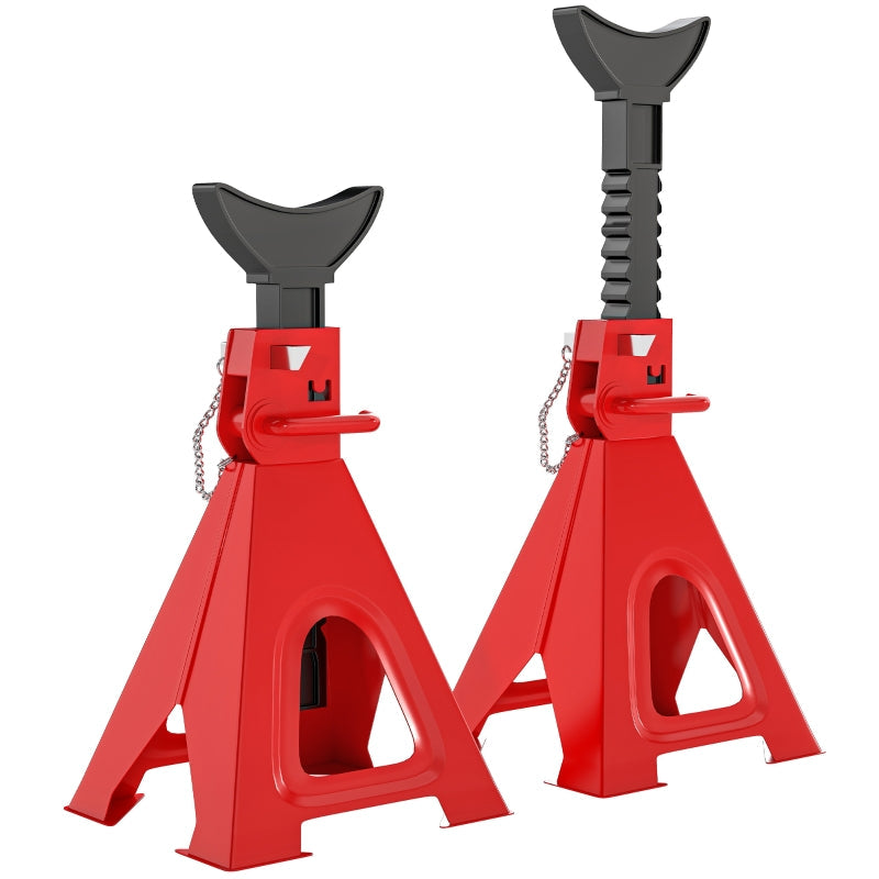 Jack Stand 6 Ton Capacity 2 Pieces Adjustable Red