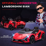 Lamborghini SIAN Ride-On Car with 12V Electric SUV and Remote Control, Red Metal