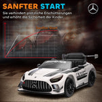 Mercedes Electric Ride-On Car for Children with 12V Battery and LED Lights, White
