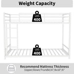 Metal Bunk Bed Twin Over Twin Sturdy Safety Railing - Metal