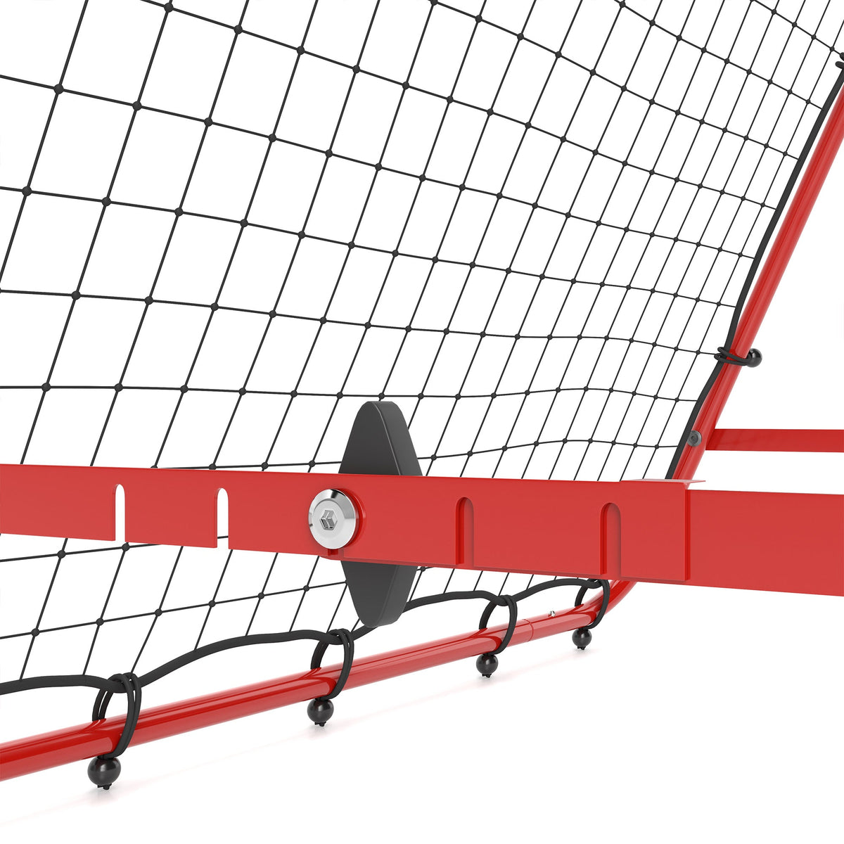 Football Rebounder Double-Sided Rebound Adjustable in 5 Levels for Training Steel Red