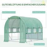 Walk-in Tunnel Greenhouse 2.95x2x2m 6 Windows UV Protection Garden
