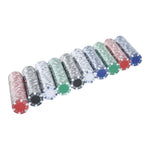 Poker case set 300 chips 2 decks of cards 5 dice aluminum