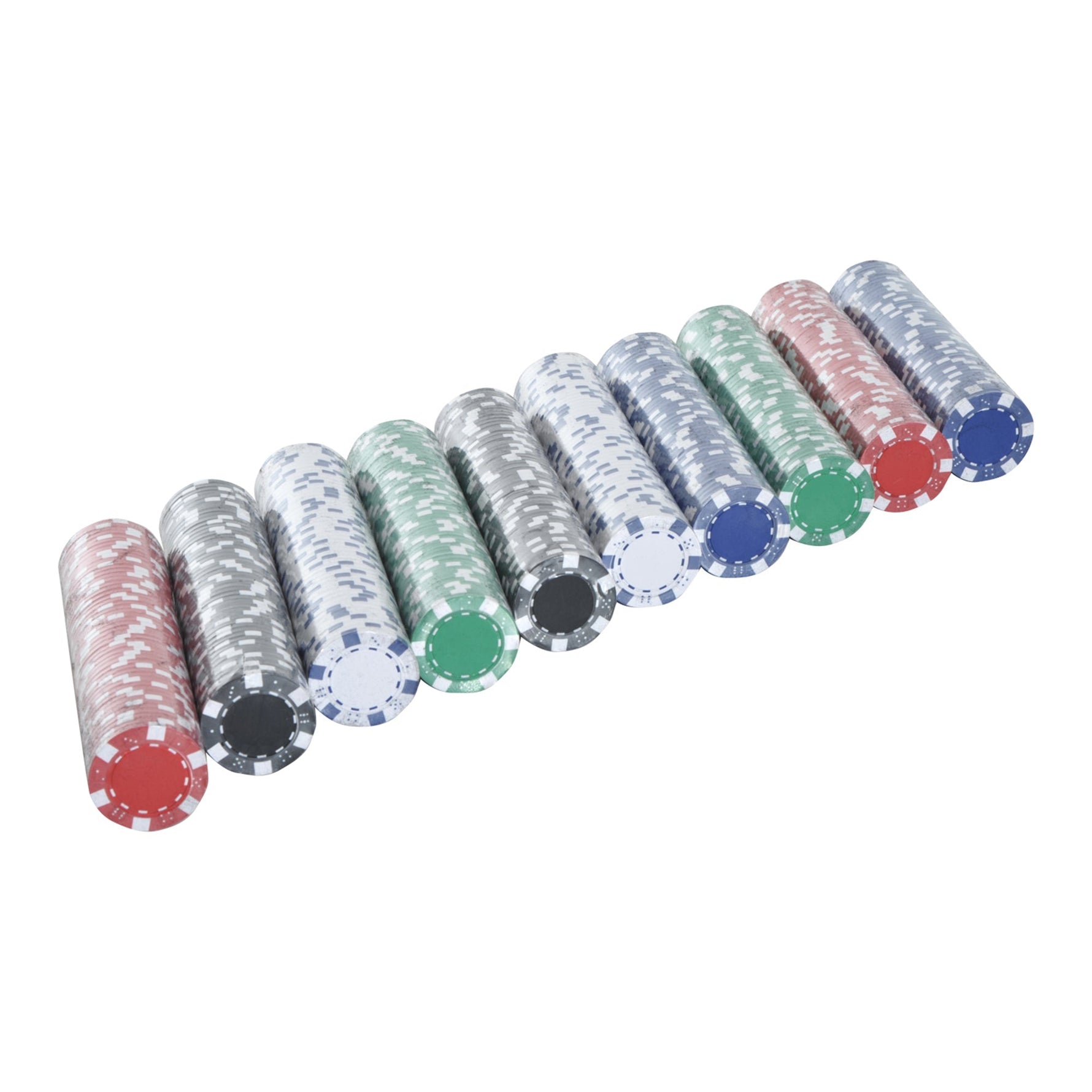 Poker case set 300 chips 2 decks of cards 5 dice aluminum