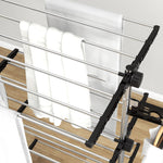 Clothes Airer, 5 Tiers Foldable, One-Click System, Black + Silver