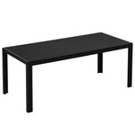 Aluminum Garden Table Weatherproof Wood-Plastic Composite Black
