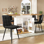 Telescopic Dining Table with Extendable Design and Wine Rack, White