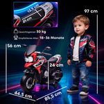 Electric Kids Motorcycle with Training Wheels, Lights and Music, Red