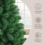 Artificial Christmas Tree, 210cm 1050 Tips Realistic, PVC with Metal Stand