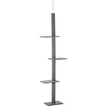 Cat Tree, Height-Adjustable Ceiling-High Climbing, Gray