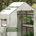 Greenhouse Replacement PE Film Cover, UV Protection Roll-Up Door Side Window, 140x73x190cm, White