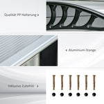 Pent Canopy, Front Door UV Rain Sun Protection, Aluminum Black